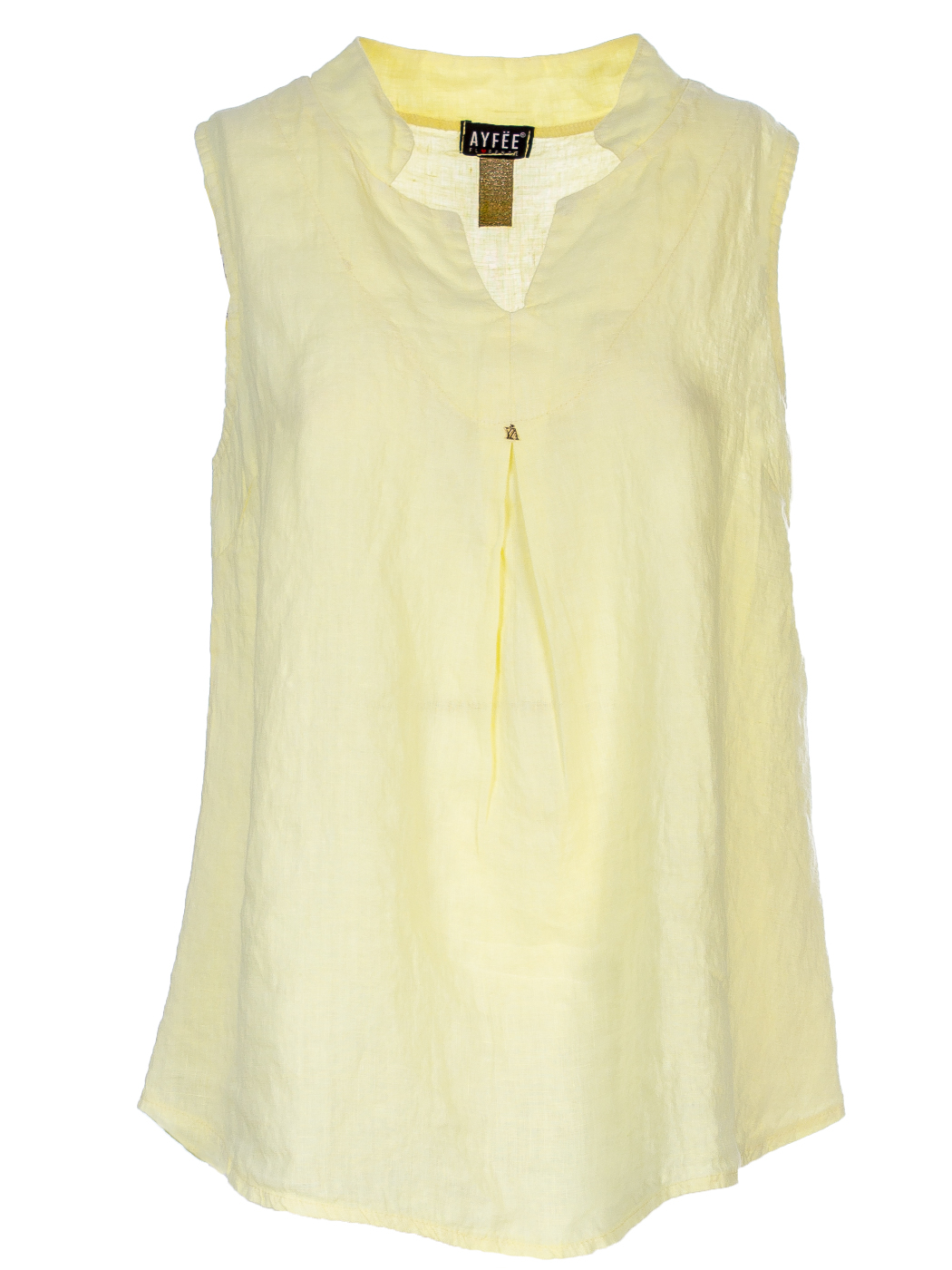 TOP SENZA MANICHE SCOLLO A V , 3TG - YELLOW
